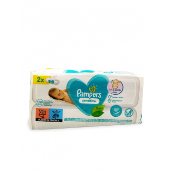 PAMPERS Детские влажные салфетки Sensitive 2Х52/56