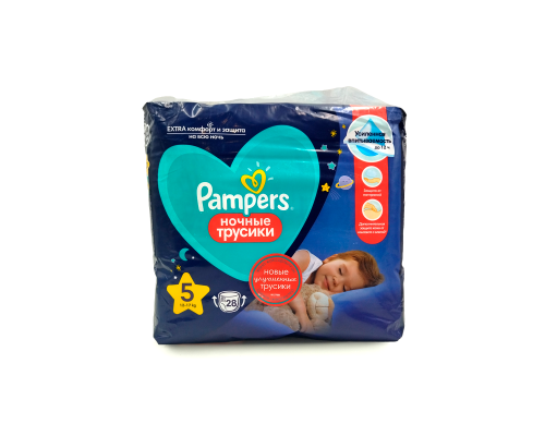 PAMPERS Подгузники-трусики Premium Care для мальчиков и девочек Night  Extra Large (15+кг) Экономичн