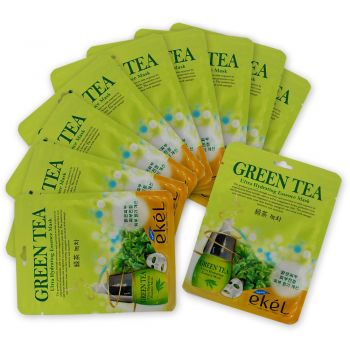 Тканевая маска с экстрактом зеленого чая от Ekel-набор 10 шт