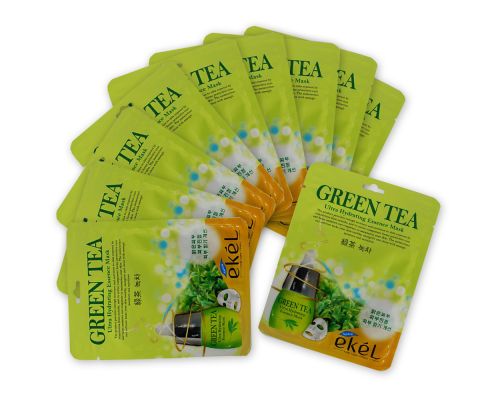 Тканевая маска с экстрактом зеленого чая от Ekel-набор 10 шт