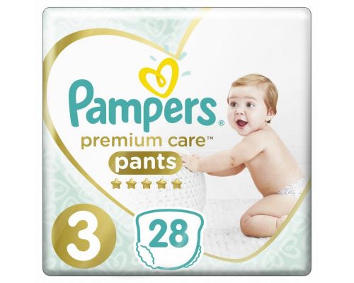 PAMPERS Подгузники-трусики Premium Care Pants для мальчиков и девочек Midi (6-11 кг) Упаковка 28