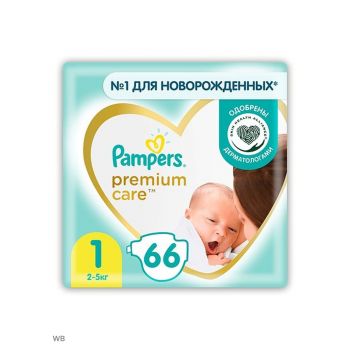 PAMPERS Подгузники Premium Care Newborn (2-5 кг) Экономичная Упаковка 66
