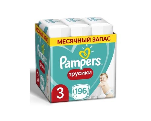 PAMPERS Подгузники-трусики Pants для мальчиков и девочек Midi (6-11кг) Мега Супер Упаковка 186