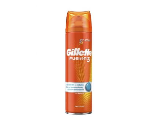 GILLETTE FUSION Гель для бритья Ultra Sensitive+Cooling (для чувствительной кожи c эффектом охлажден